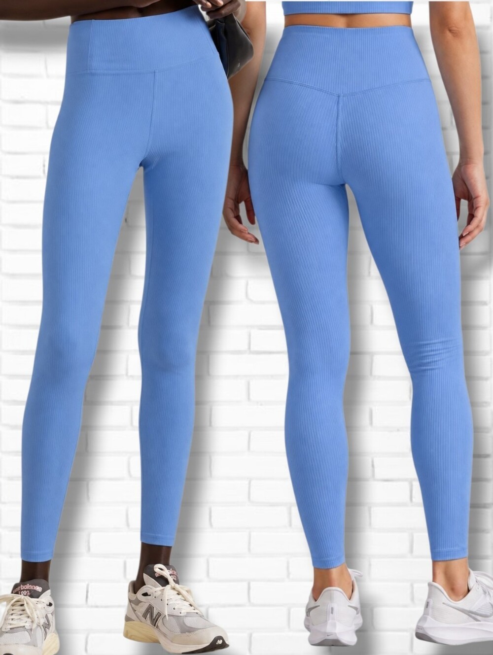Girlfriend Collective Size L Cornflower Blue High Rise Ribbed 7/8 Leggings